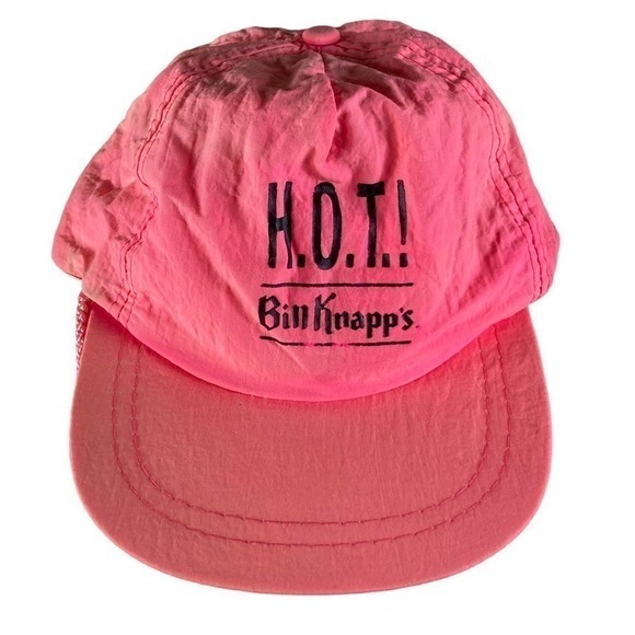 Bill Knapps Vintage Pink‎ Snapback Hat Retro Restaurant Collectible Classic Cap - Picture 1 of 10